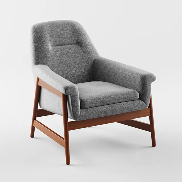 West Elm Theo Show Wood Chair 3D Model