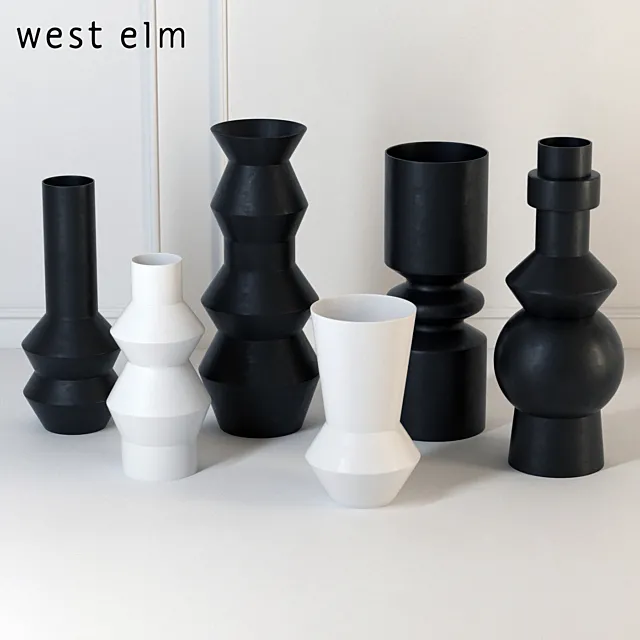 West Elm Totem Vases 3D Model