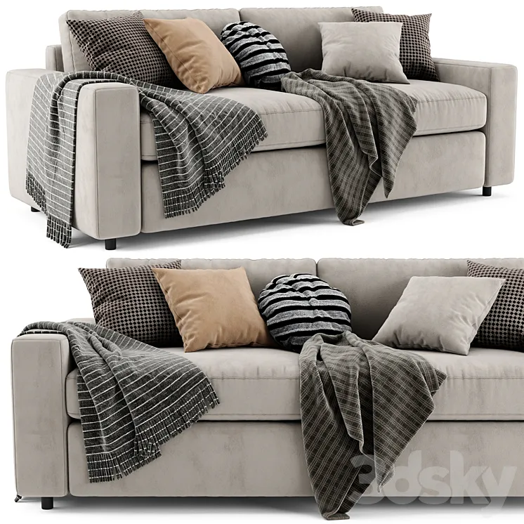 West Elm Urban 2 Seats Sofa 3D Model Free Download