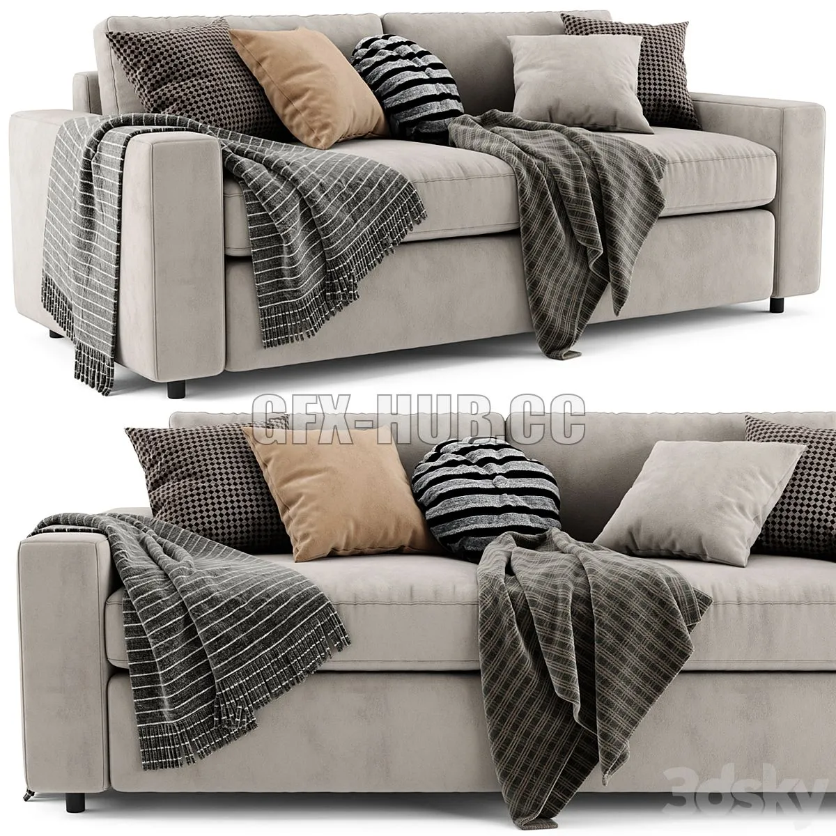West Elm Urban 2 Seats Sofa 3D Model West Elm Urban 2 Seats Sofa 3D Model