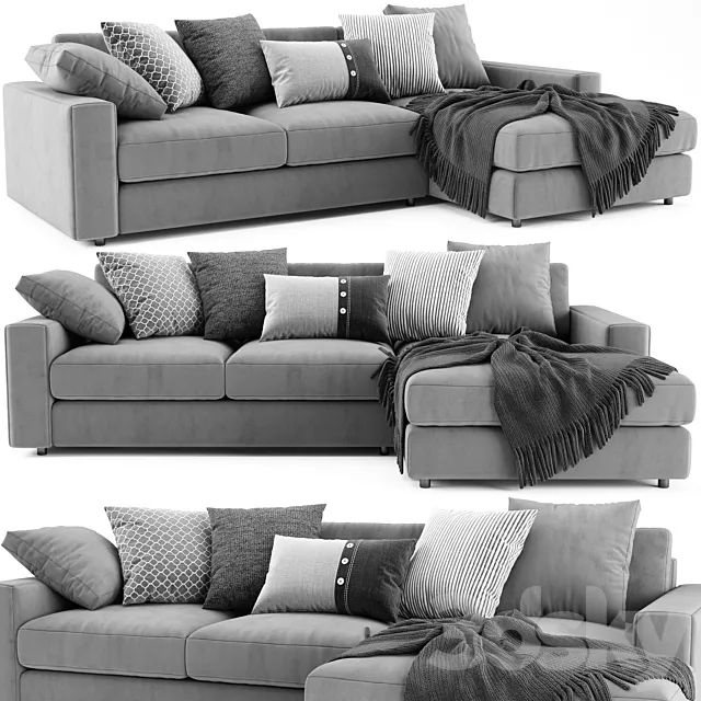 West Elm Urban Chaise Longue 3DModel West Elm Urban Chaise Longue 3DModel