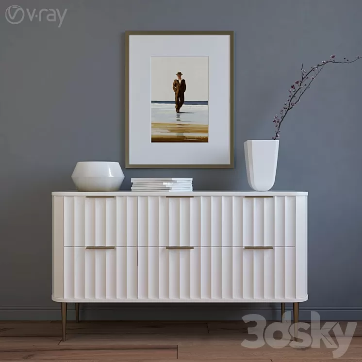 West Elm / Vivien 6-Drawer Dresser 3D Model West Elm / Vivien 6-Drawer Dresser 3D Model
