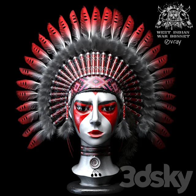 West Indian war bonnet 3D Model West Indian war bonnet 3D Model