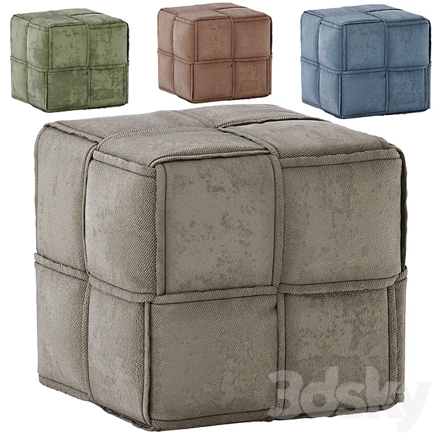 West Polyester Ottoman 3DModel West Polyester Ottoman 3DModel