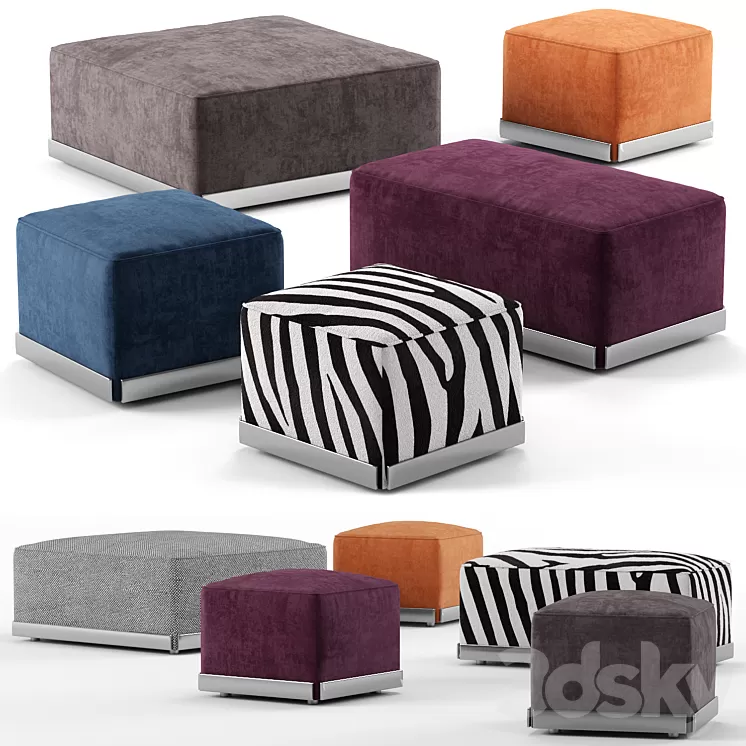 West poufs – Minotti 3D Model West poufs – Minotti 3D Model