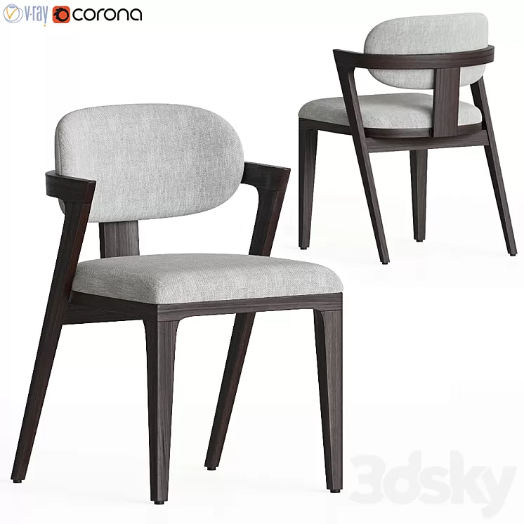 Westelm Adam Court Upholstered Dining Chair 3D Model Westelm Adam Court Upholstered Dining Chair 3D Model
