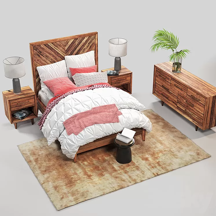 westelm Alexa Bed Set 3D Model