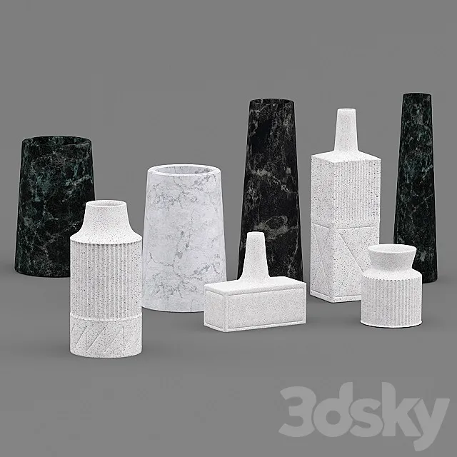 Westelm ceramic Linework Vases 3DModel