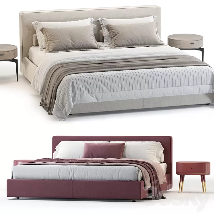 Westelm Curved Bed 3D Model Free Download