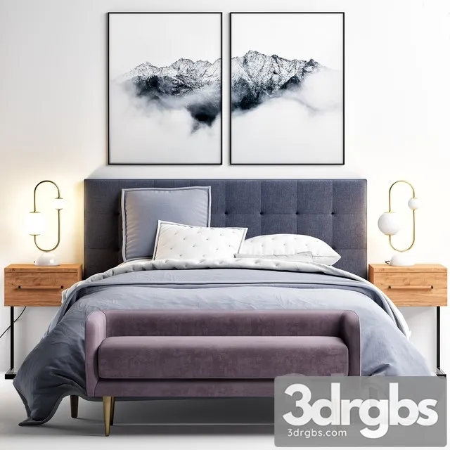 Westelm Grid Tufted Upholstered 3D Model Download