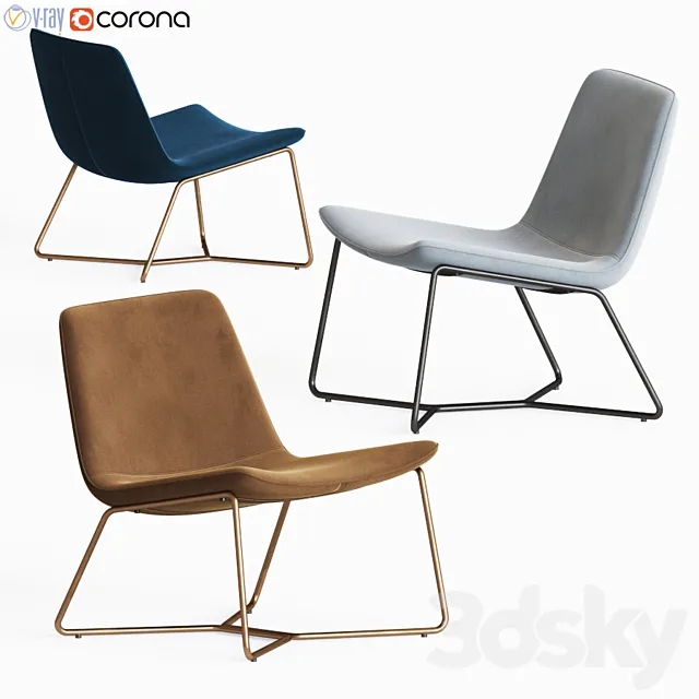 Westelm Slope Lounge Chair 3D Model