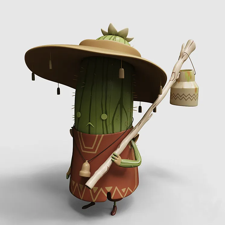 Western cactus 2 3D Model Free Download