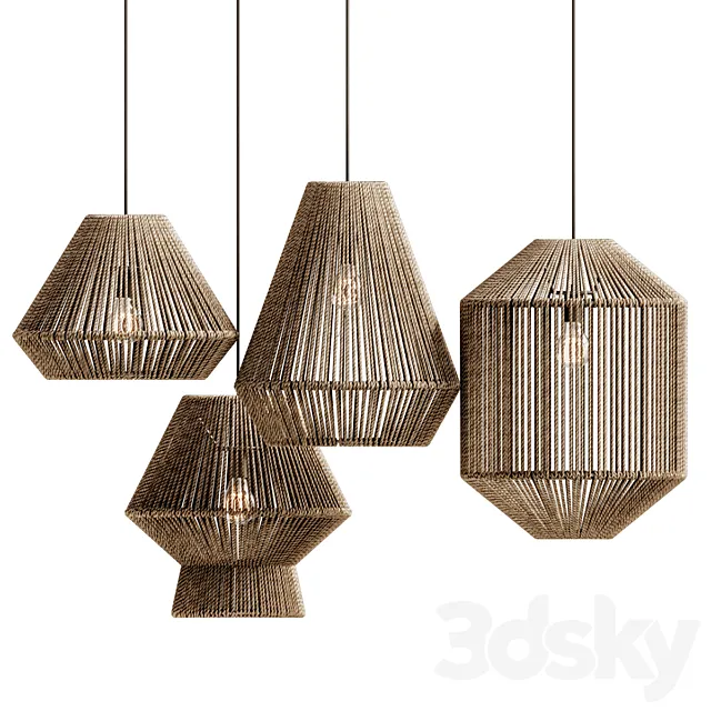 Westlake Seagrass Beige Pendant Shade Home Decor 3D Model Westlake Seagrass Beige Pendant Shade Home Decor 3D Model