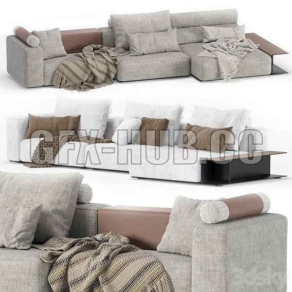 Westside Modular Sofa Poliform 3 Seat 2 Version 3D Model Westside Modular Sofa Poliform 3 Seat 2 Version 3D Model