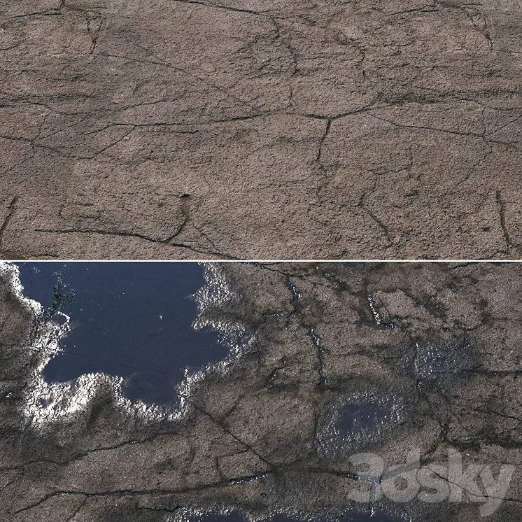 Wet asphalt material 05 4k seamless PBR 3D Model Wet asphalt material 05 4k seamless PBR 3D Model