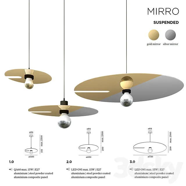 Wever & Ducre Mirro suspended 3D Model