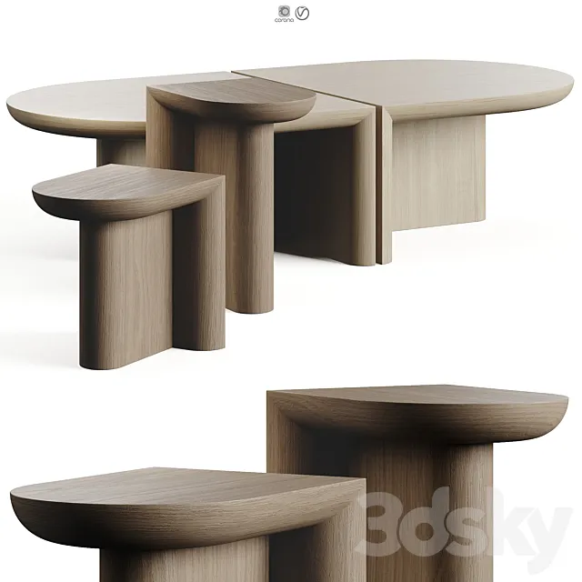 WeWood RE-FORM Coffee Side Tables 3D Model WeWood RE-FORM Coffee Side Tables 3D Model