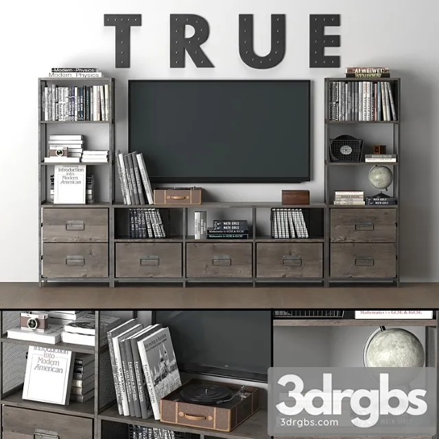 Wexler wide media wall set 3D Model Download