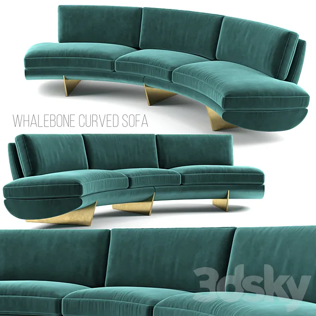 Whalebone Curved Sofa by GEORGIS & MIRGORODSKY 3D Model