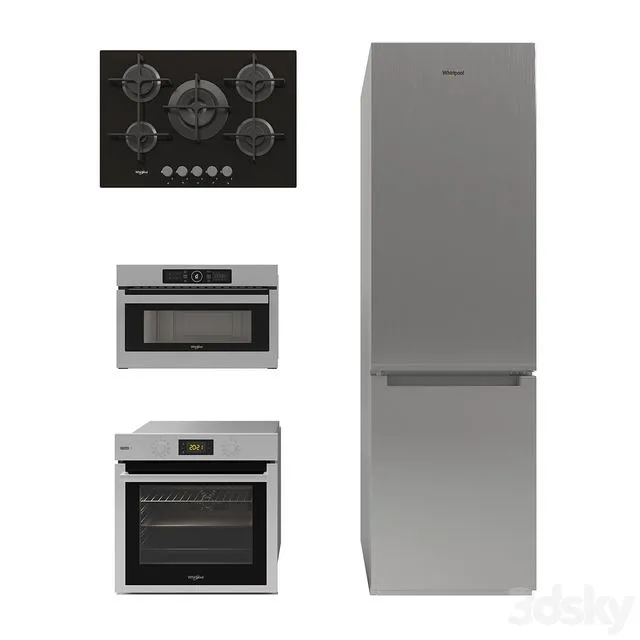 Whirlpool Kitchen appliances Whirlpool set 3D Model Whirlpool Kitchen appliances Whirlpool set 3D Model