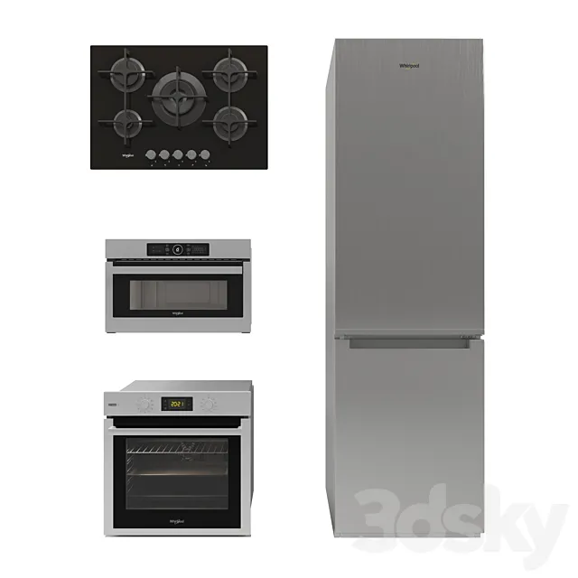 Whirlpool \ Kitchen appliances Whirlpool set 3D Model Whirlpool \ Kitchen appliances Whirlpool set 3D Model