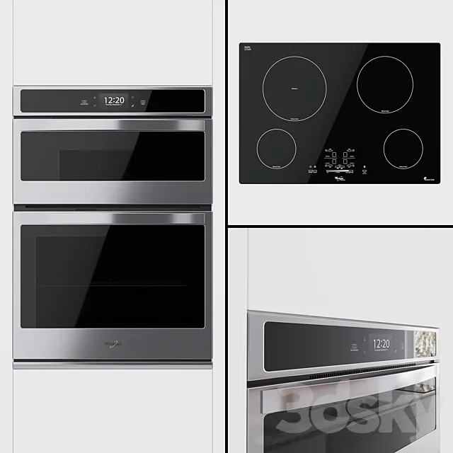 Whirpool – Combined oven WOC97EC0HZ and hob GCI3061XB 3DModel