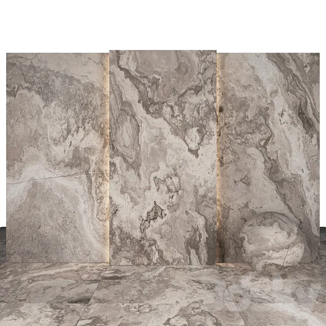 White bamboo marble 3D Model