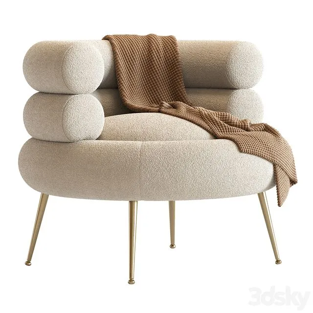 White Barrel Lounge Chair 3D Model White Barrel Lounge Chair 3D Model