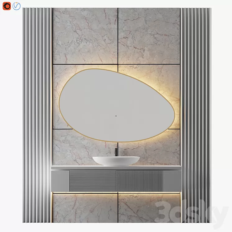 White Bathroom 02 3D Model White Bathroom 02 3D Model