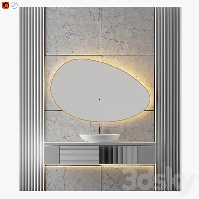 White Bathroom 02 3DModel White Bathroom 02 3DModel