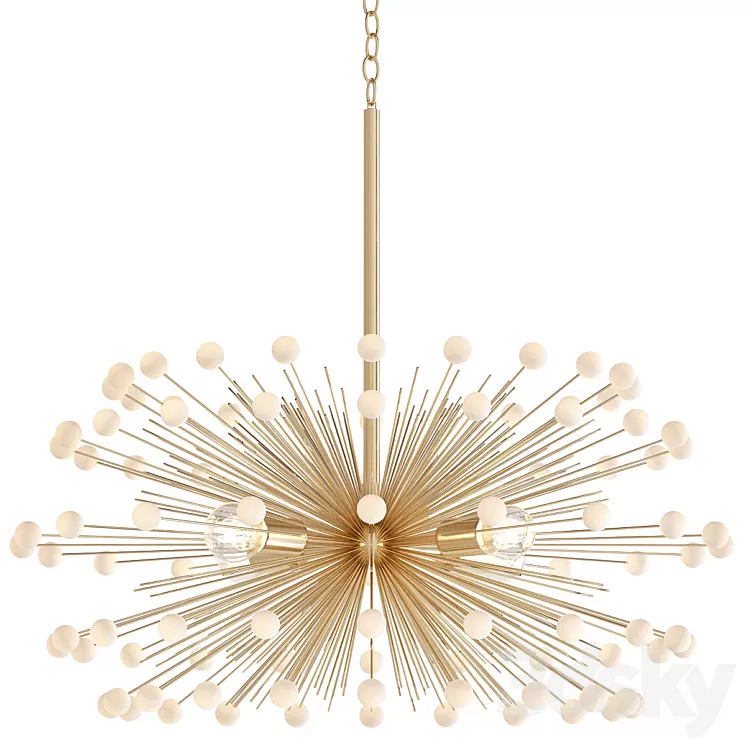 White Beaded Urchin Chandelier Sputnik 3D Model