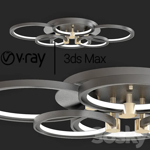 White Black Golden Modern Led Ceiling Lamp 3D Model