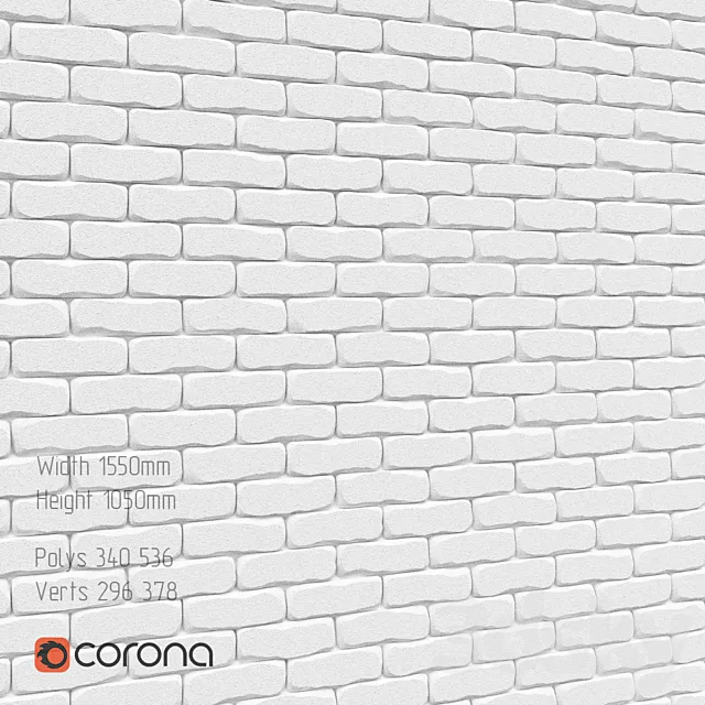 White brick 3D Model White brick 3D Model