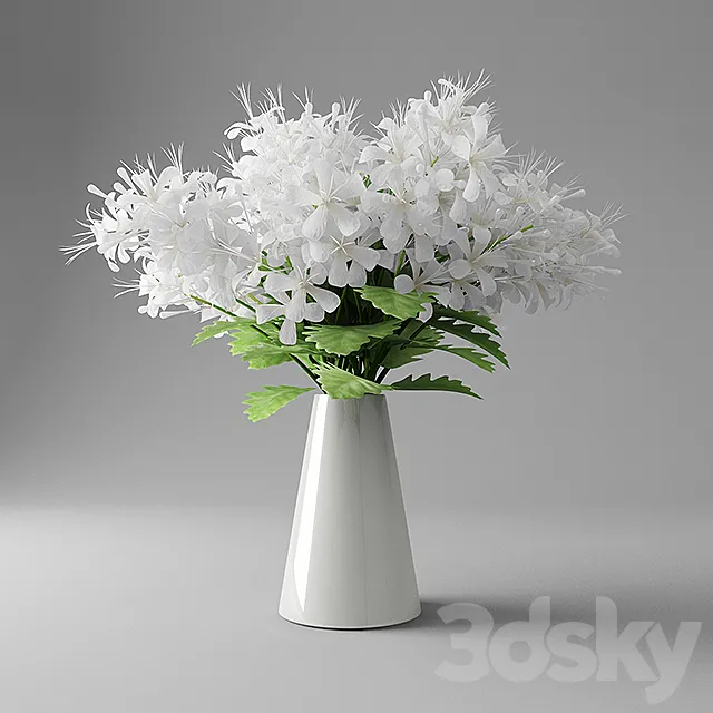 White butterfly in Vase 3DModel White butterfly in Vase 3DModel