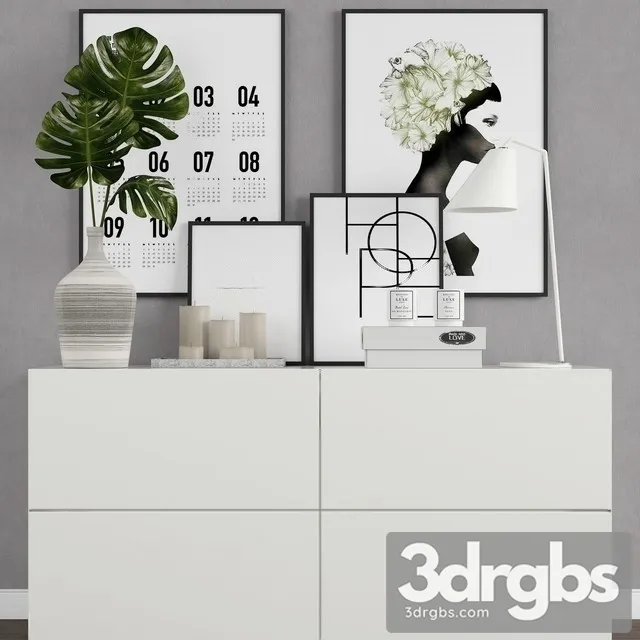 White Chest Of Drawer 3D Model Download