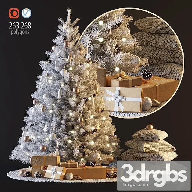 White Christmas Tree 1 3D Model Download