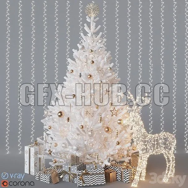 White Christmas Tree 1 3D Model