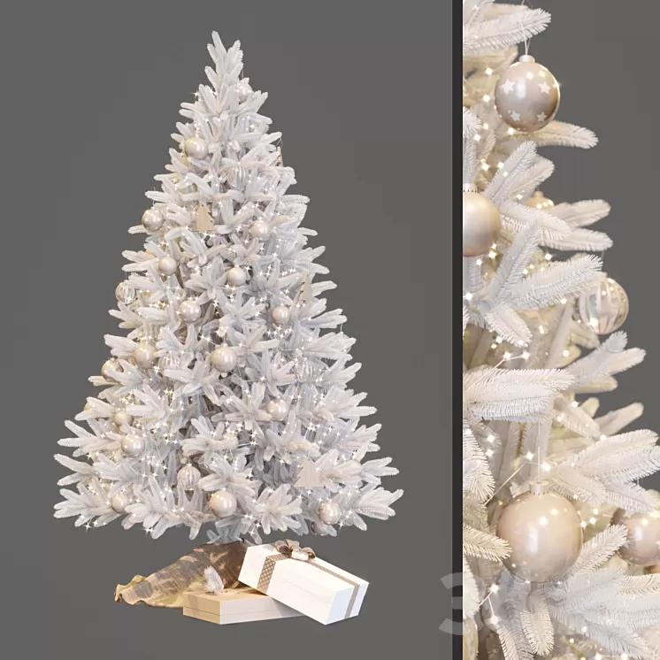 White christmas tree 3D Model White christmas tree 3D Model