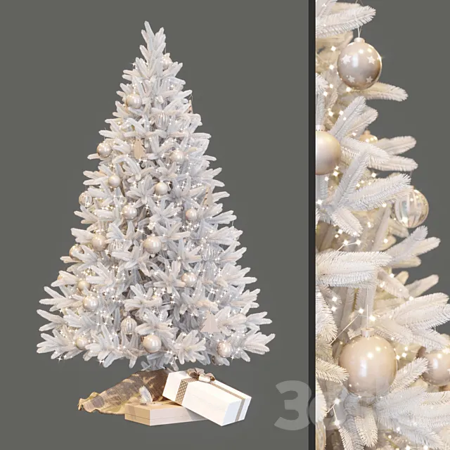 White christmas tree 3DModel White christmas tree 3DModel