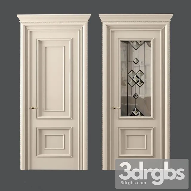 White Classic Door 2 3D Model Download