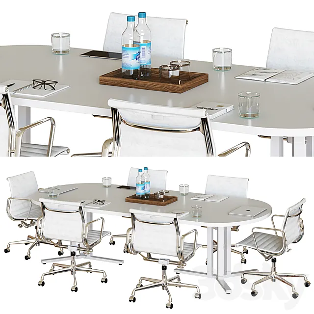 white conference table 3DModel