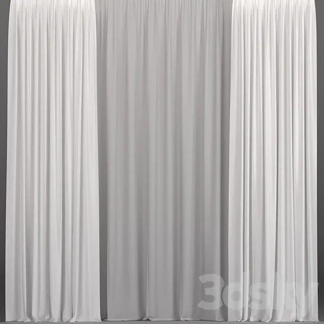 White curtains from tulle. 3DModel White curtains from tulle. 3DModel