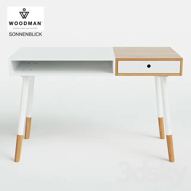 White desk Sonnenblick in Scandinavian style 3D Model