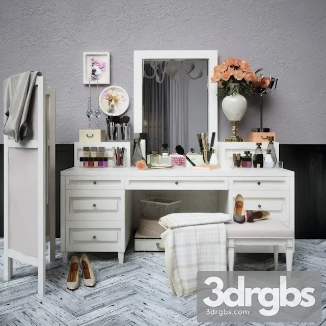 White Dressing Table 3D Model Download