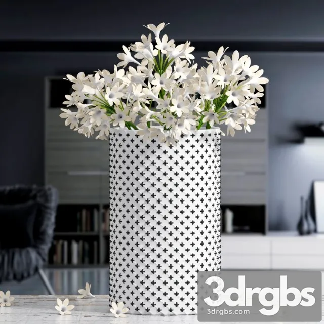 White Flower Vase 1 3D Model Download White Flower Vase 1 3D Model Download
