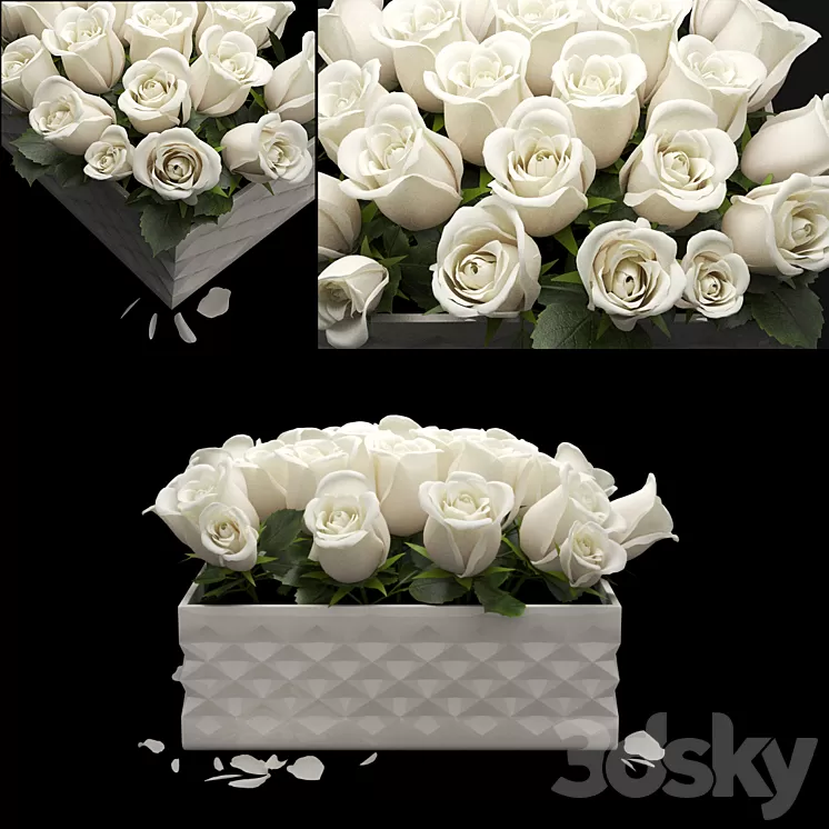 white flowerbox 3D Model