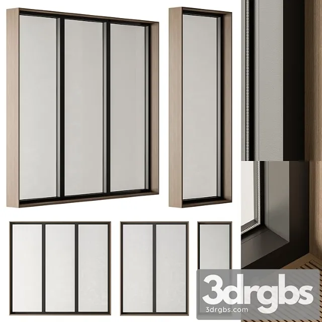 White Frame Windows Set 19 3D Model Download