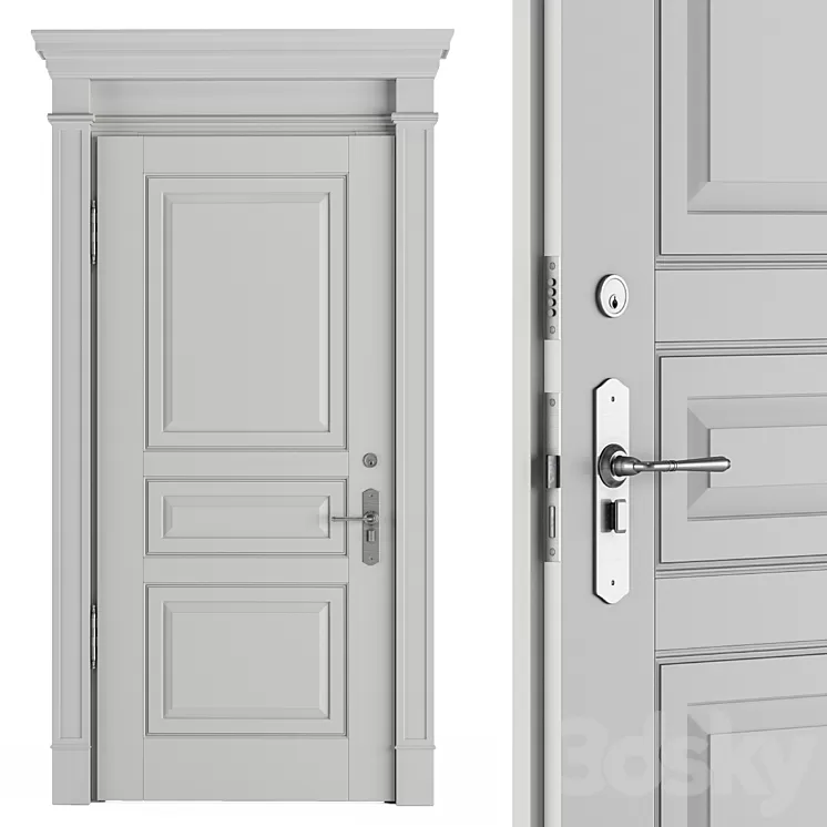 White Front Classic Door – Set 37 3D Model Free Download