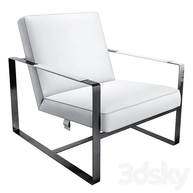 White Leather Accent Chair 3D Model White Leather Accent Chair 3D Model