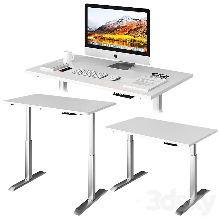 White Lift Desk 3D Model White Lift Desk 3D Model